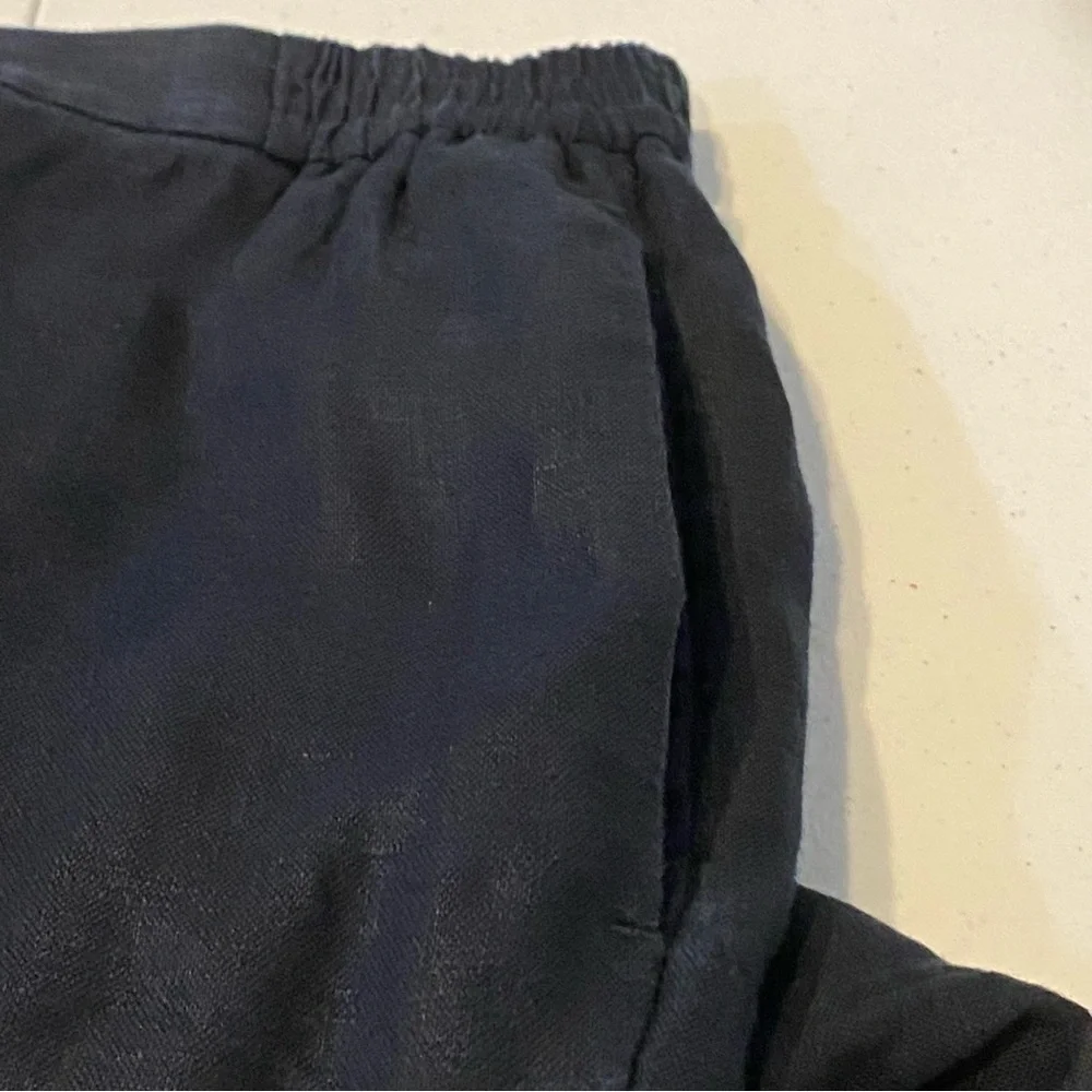 COS Linen Navy Stretch Trouser Relaxed Wide Leg